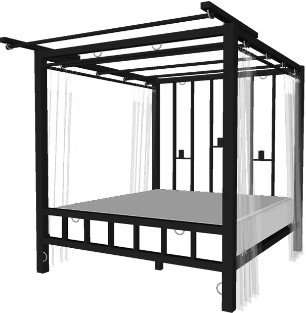 Stalowe łóżko BDSM Luxury BED - BIG ONE